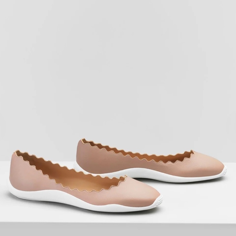 NWT Chloe Lauren Runner ballerinas in leather cream white pink tea - Picture 4 of 6